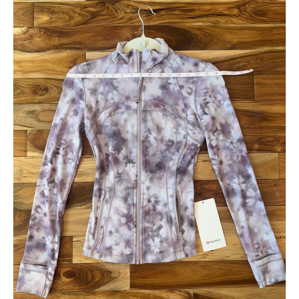 Lululemon NWT Define Jacket Floral Multi Purple Pink Zip Up Size 2